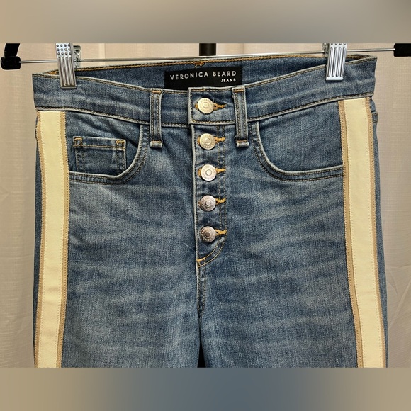 Veronica Beard Debbie 10” skinny tuxedo side , raw hem | size 25/0 - Picture 2 of 9